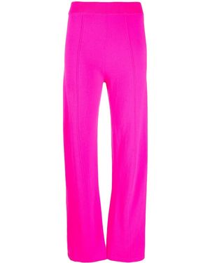 Chinti & Parker Fine-Knit Wide-Leg Track Trousers - Pink