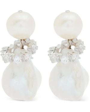 Completedworks Crystal-Embellishment Pearl Earrings - White