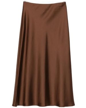 Imperial Elasticated Midi Skirt - Brown