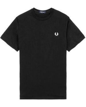 Fred Perry Logo-Embroidered T-Shirt - Black