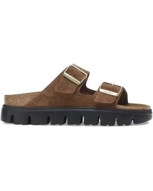 Birkenstock Arizona Double-Buckle Suede Sandals - Brown