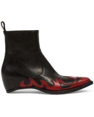 Maison Margiela Heel-Less Western Flames Boots - Black