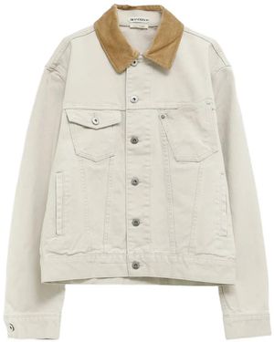 JW Anderson Jeansjacke Mit Cordkragen - Weiß
