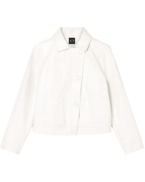 ARMANI EXCHANGE Chest Pockets Buttoned Jacket - White