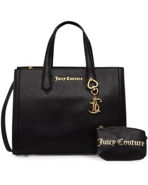 Juicy Couture Logo-Plaque Charm-Detail Tote Bag - Black