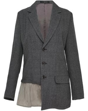 Y's Yohji Yamamoto Blazer Asymétrique À Volants - Grey