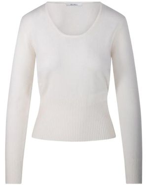 Max Mara Gerippter Vetta Pullover - Weiß