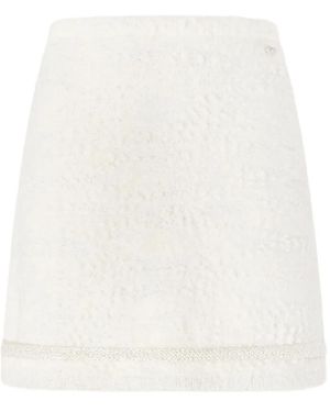 Genny Falda Corta De Tweed - Blanco