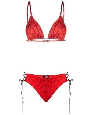 Noire Swimwear Bikini Snake À Détail Noué - Red