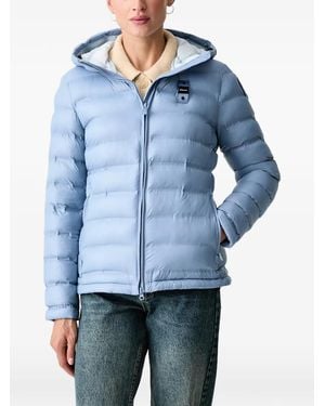 Blauer Gesteppte Ellis Kapuzenjacke - Blau