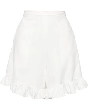 Bambah Hibiscus Ruffled Shorts - White