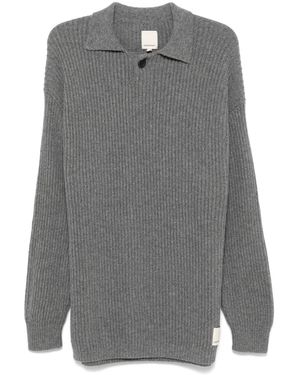 Emporio Armani Ribbed-Knit Wool Jumper - Grey