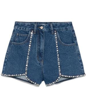 Sandro Shorts Verfraaid Met Stras - Blauw