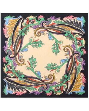 Etro Floral-Patterned Scarf - Metallic