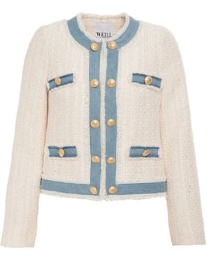 WEILL PARIS Tweed Denim Jacket - White