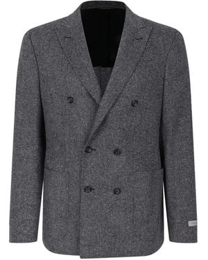 Canali Doppelreihiger Anzug - Schwarz