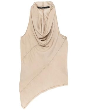 Yehuafan Draped-Neck Top - Natural