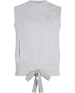Patou Logo-Embroidered Sleeveless Sweatshirt - Grey
