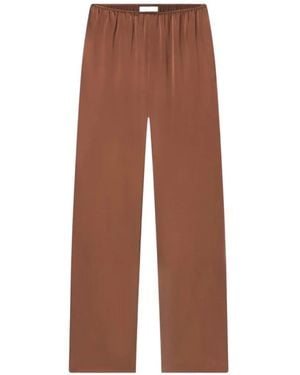 Co. Elasticated Straight-Leg Trousers - Brown
