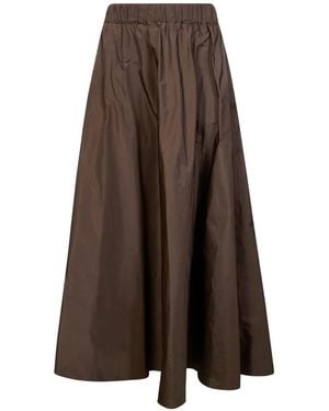 P.A.R.O.S.H. P. A.R. O.S. H. "Pimpy26" Taffetas Long Skirt - Brown