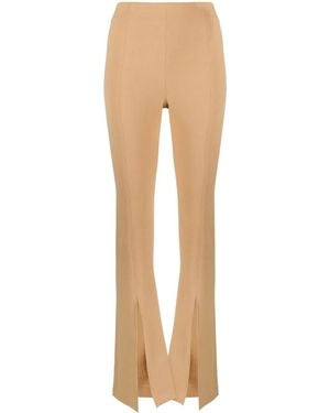 Amen Ruched Cropped Satin Shirt - Natural