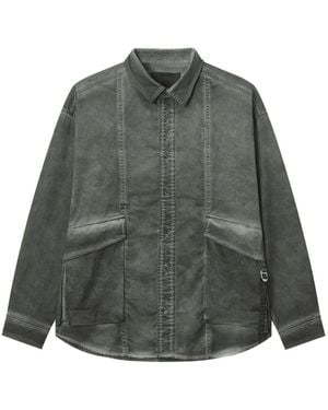 Musium Div. Washed-Effect Paneled Shirt Jacket - Gray