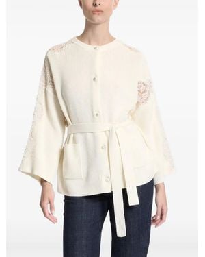 Elie Saab Jacke mit Spitzeneinsätzen - Natur