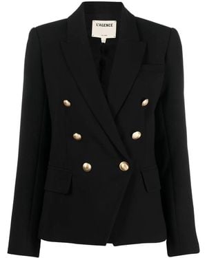 L'Agence Double-Breasted Blazer - Black