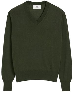 Ami Paris Pull À Logo Ami De Coeur - Vert