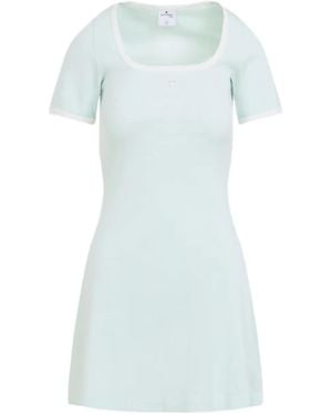 Courreges Cotton Short Dress - Blue
