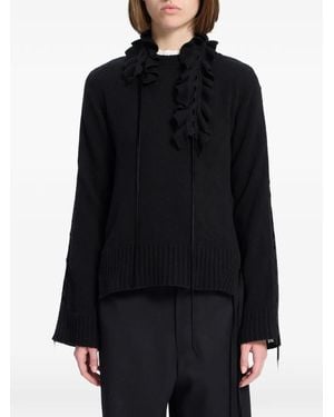 Ann Demeulemeester Gerüschter Pullover - Schwarz