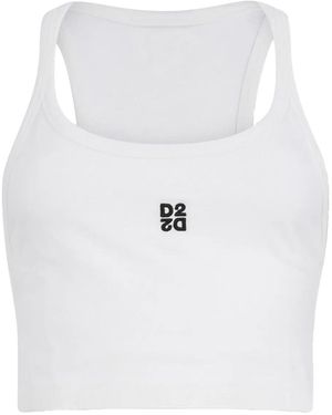 DSquared² Logo Tank Top - White