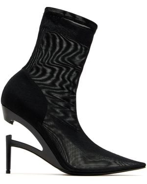 B1ARCHIVE 100Mm Mesh-Textured Pointed-Toe Boots - Black
