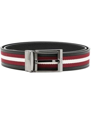 Bally Logo Detail Belt With Polished Finish - Black