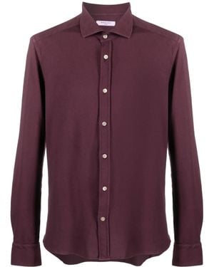 Boglioli Long-Sleeve Cotton Shirt - Purple