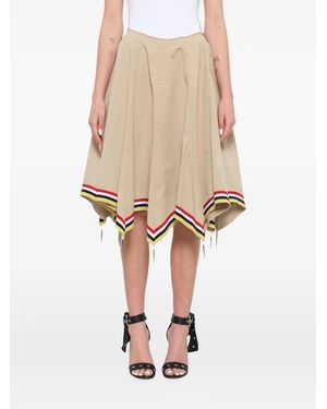 JW Anderson Umbrella Effect Pleated Midi Skirt - Natural