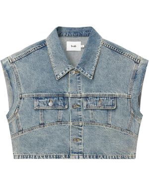 B+ AB Veste En Jean À Manches Courtes - Bleu