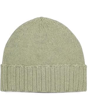 Drumohr Ribbed-Trim Cashmere Beanie Hat - Green