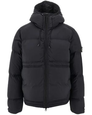 Stone Island Logo-detail hooded jacket - Blau