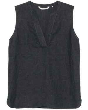 Xacus Selma V-Neck Sleeveless Top - Black