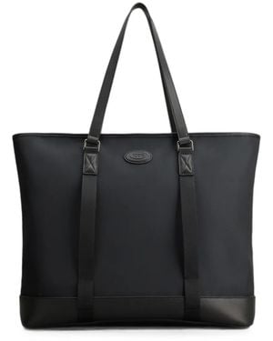 Tod's Bolso Shopper Con Parche Del Logo - Negro