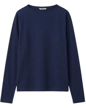 AURALEE Long-Sleeve Crew-Neck Sweater - Blue