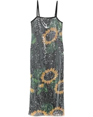 Moschino Floral-Print Dress - Blue