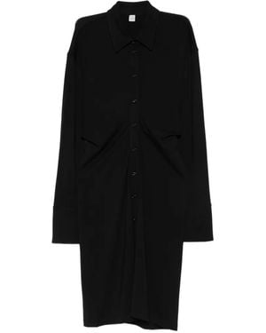 TOTEME Hemdkleid Mit Raffungen - Schwarz