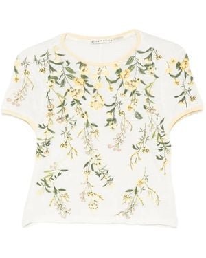 Alice + Olivia Camiseta Cindy Con Motivo Floral - Blanco