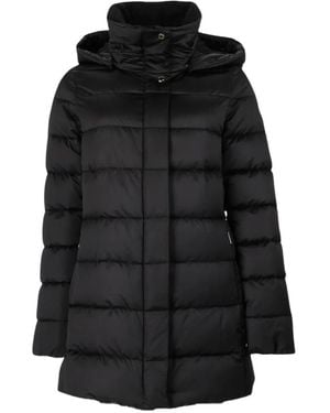 Moorer Quilted Hooded Jacket - Black