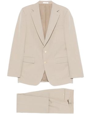 Fursac Buttoned Single-Breasted Suit - Natural