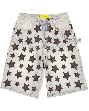 GUAPI Stars V2 Denim Shorts - White