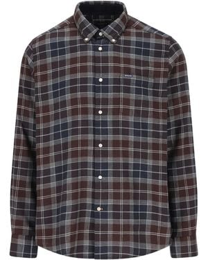 Barbour Check-Pattern Cotton Shirt - Grey