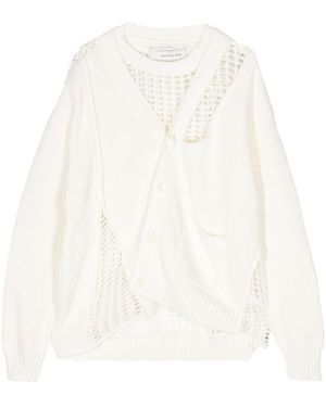 Feng Chen Wang Layered Open-Knit Jumper - White